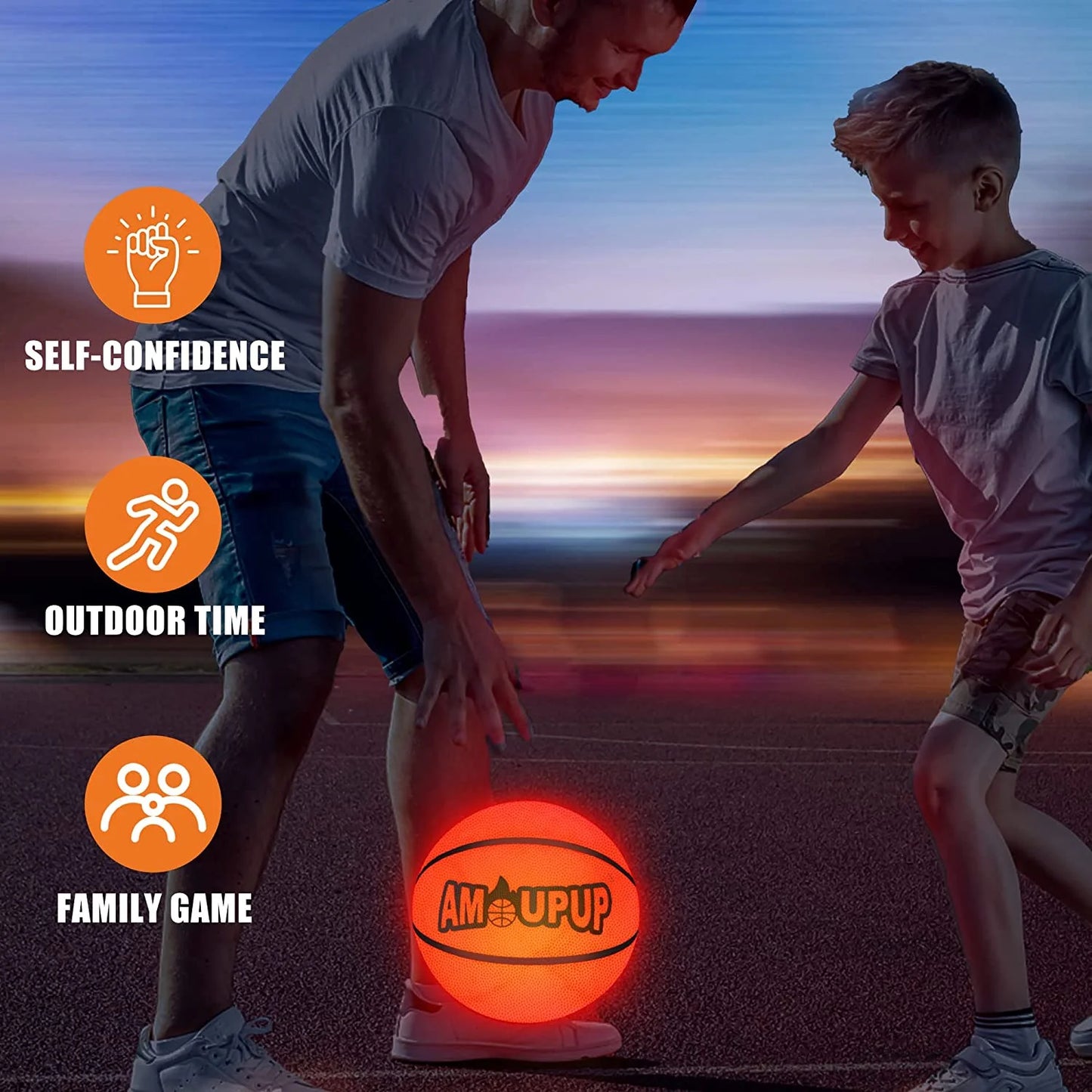 Glow in the Dark Basketball Sports Gifts Light up Led Basketball Cool Stuff with Led Lights and Batteries Pre-Installed - Kids Gifts Good Gift Ideas for Teen Boys and Girls