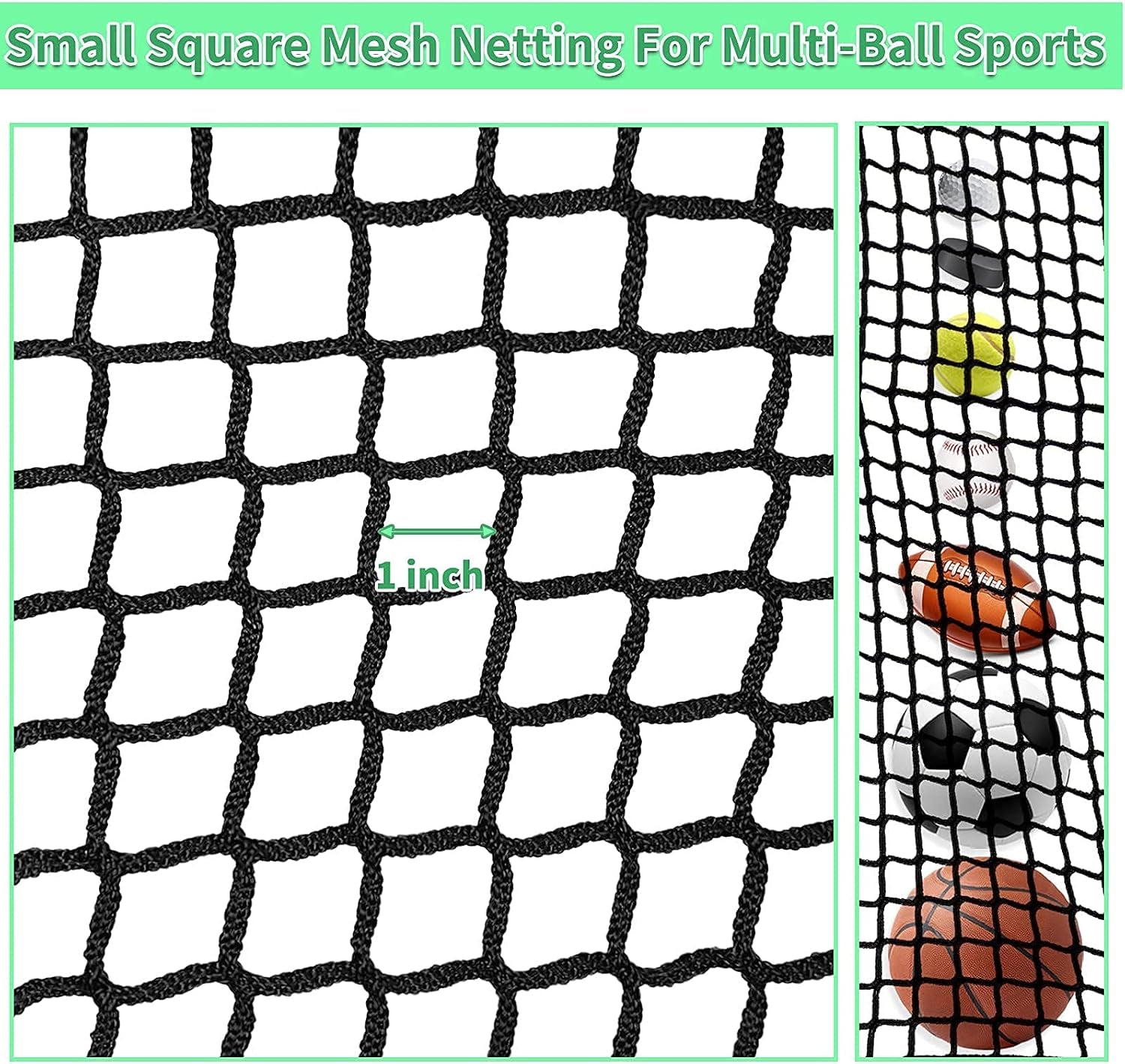 Golf Practice Net Golf Ball Hitting Netting(Net Only), Heavy Duty Nylon Golf Sports Netting Barrier Nets 10X10Ft/10X15Ft/10X20Ft/10X25Ft/10X30Ft/10X40Ft