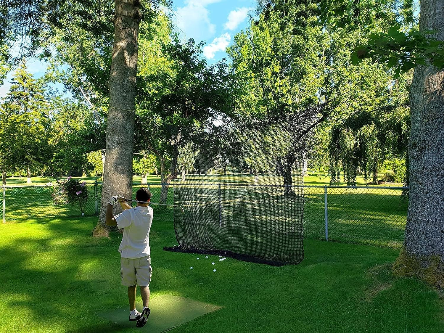 Golf Practice Net Golf Ball Hitting Netting(Net Only), Heavy Duty Nylon Golf Sports Netting Barrier Nets 10X10Ft/10X15Ft/10X20Ft/10X25Ft/10X30Ft/10X40Ft
