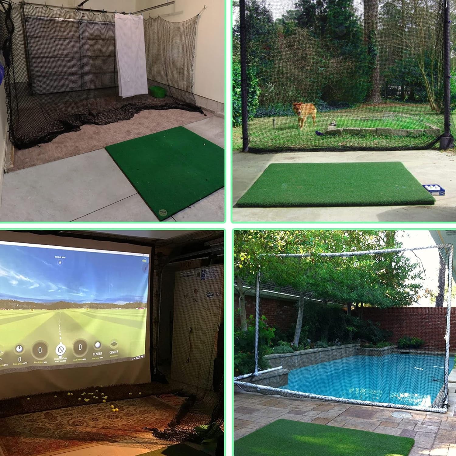 Golf Practice Net Golf Ball Hitting Netting（Net Only）, Heavy Duty Nylon Golf Sports Netting Barrier Nets 10X10Ft/10X15Ft/10X20Ft/10X25Ft/10X30Ft/10X40Ft